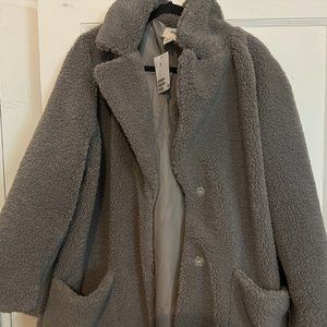 NWT Gray Sherpa Teddy Bear H & M Jacket
